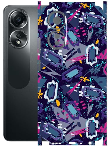 Image of AtOdds - Full Body Back Screen Guard Protector Film - Lamination Wrap Skin Sticker Compatible with Oppo A58 (4G) | Scratchproof Matte Finish (Abstract)