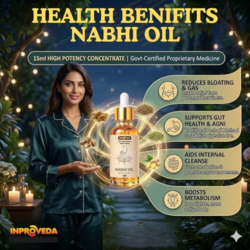 Image of Digestion-Detox & Deep Sleep-Stress Relief Nabhi Oil | Nabhi Oil for Ayurvedic Multi Benefit Belly Button Oil for Daily Wellness & Relaxation | नाभि तेल | Combo Pack of 30ml + 30ml=60ml