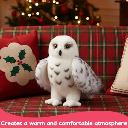 NieYat Eule Kuscheltier, Schneeeule Kuscheltier, Weiche Plüschfigur, 20 cm Kuscheltiers für Sammler, Geburtstage und Thementage