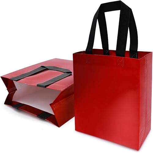 Iridescent Gift Bags with Handles, Non-woven Large Reusable Gift Bag for Wedding, Holiday, Party - 12.6x4.7x11 In