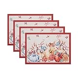 Elrene Home Fashions Botanical Harvest Pumpkin Engineered Placemats, Set of 4, 13'x19'