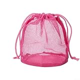 Bolsa organizadora de viaje de malla con cierre de cordón de gran capacidad, ligera, portátil, impermeable, almacenamiento de nailon para trajes de baño y accesorios diarios (rosa (tamaño grande))