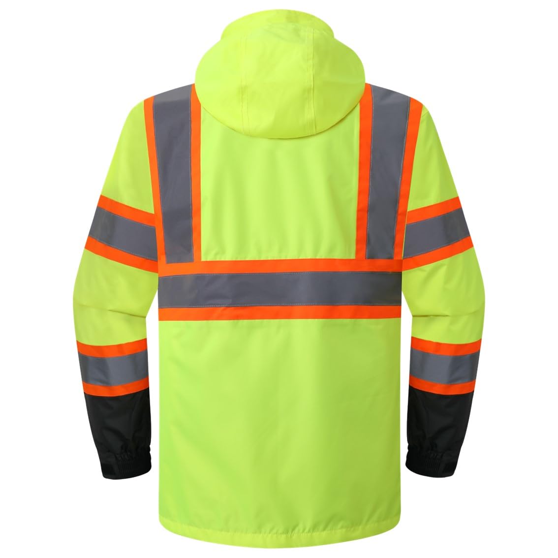 JKSafety Hi-Vis Reflective Safety Rain Jacket for Men Women