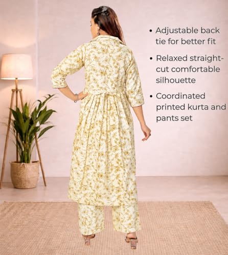 Image of Momenta Women's Pure Cotton Maternity Kurta Set | Feeding Kurti with Concealed Zippers | Maternity Dress for Pre & Post Pregnancy