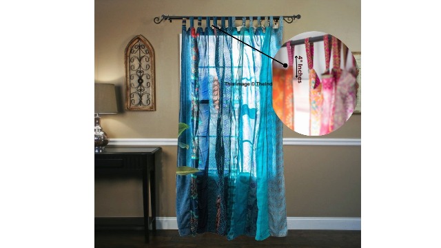 Amazon.com: KRAAFTY Indian Old Silk Blend Sari Curtains - Unique