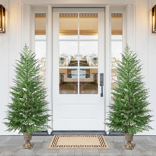 4FT Artificial Potted Norfolk Christmas Tree, 1-Pack Norfolk Pine Tree,Faux Christmas Tree Fake...