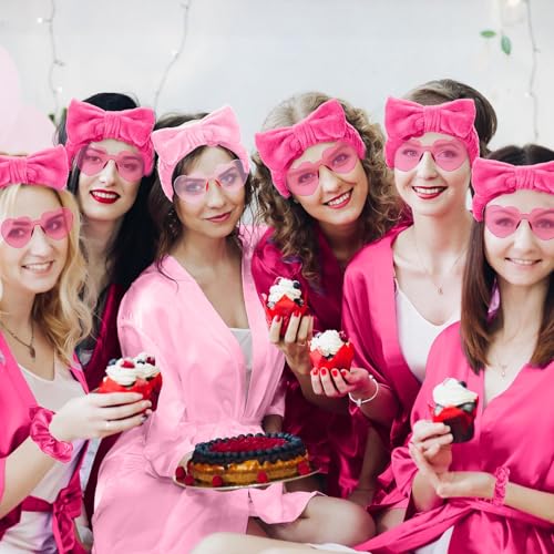 Image of Coume 48 Pcs Women Birthday Robe Birthday Queen Squad Robe Sunglasses Scrunchie Headbands Comb Bag for Spa Party