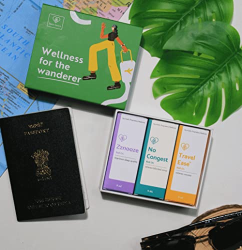Image of Herb Tantra Wellness for The Wanderer Combo | Natural Roll Ons For Quality Sleep,Sinus Relief,Motion Sickness | Meaningful Gift,Travel Essentials