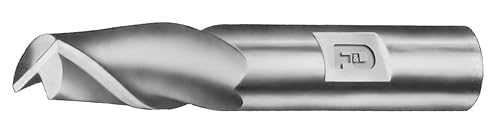 F&D Tool Company 17459-T341A Fresadora de extremo de dos flautas, extremo único, acero de alta velocidad, diámetro del molino de 1316", diámetro del