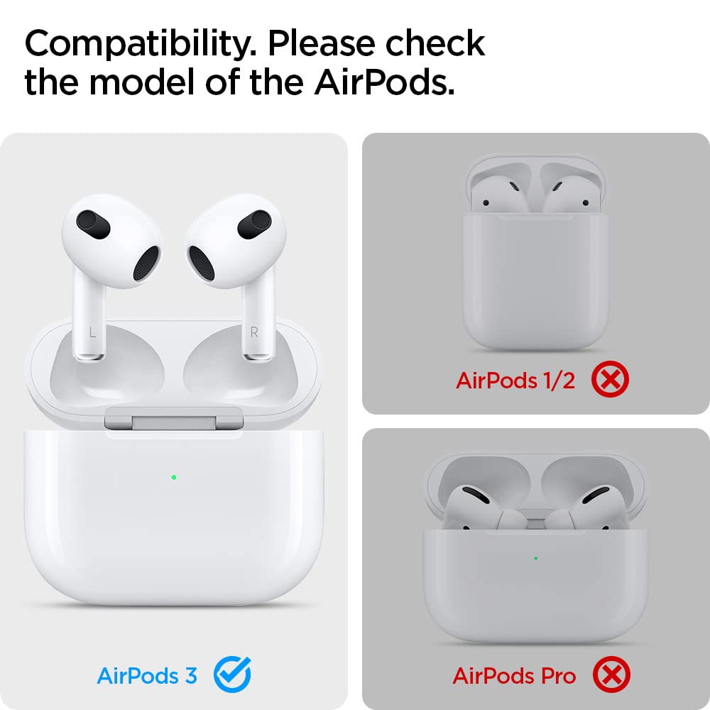 Spigen Shine Shield Designed for Airpods 3rd Generation (2021) Anti-Dust Sticker, Dust Guard - Metallic Silver