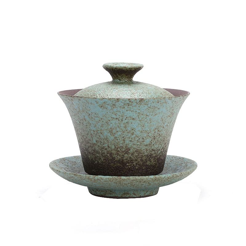 Taza de té de cerámica hecha a mano de Kung Fu – Taza de té de cerámica gruesa japonesa, juego de té pequeño retro en color verde