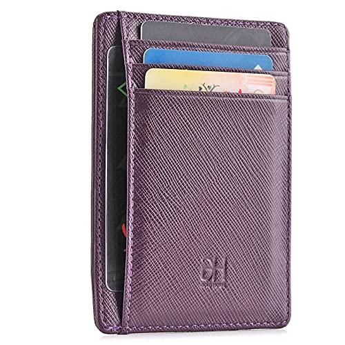 Image of GH GOLD HORSE Slim RFID Blocking Card Holder Minimalist Leather Front Pocket Wallet for Women | Slim