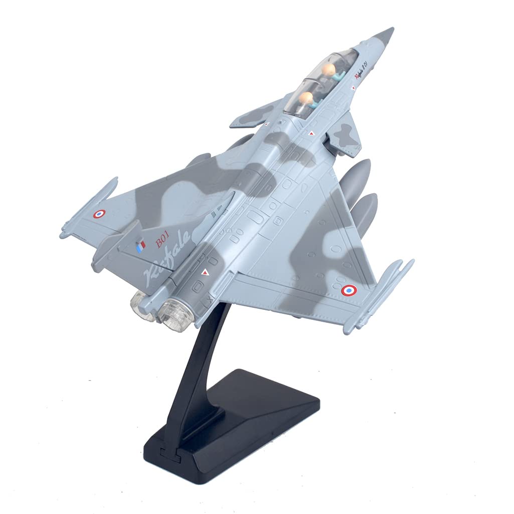 AilejiaDiecast Rafale Fighting Falcon Airplane Model Aircraft Army Air Force Toys Die Cast Military Plane Pull Back with Lights and Sounds (Rafale-Camouflage)