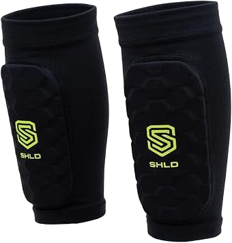 Kids Shin Pad Sleeves Ages 3-14, Ultra Light Protective Football Built-in Shin Guard Sleeves for Children Boys & Girls