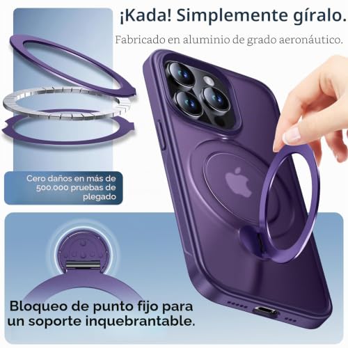 Funda iPhone 14 Pro con anillo giratorio para ver vídeos en la mesa 2