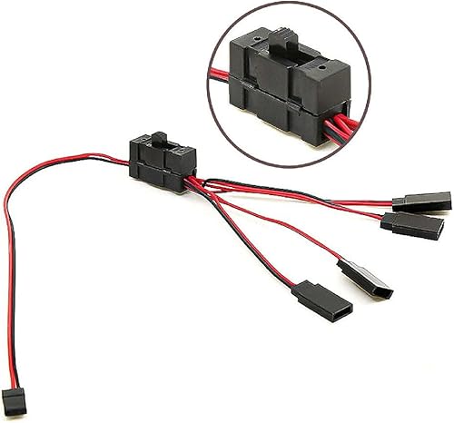 Miniatura 3 de MOOKEENONE Cable de luz LED de 4 vías con interruptor de control de 110 RC para auto con cable de control y modelo de automóvil reemplazo de