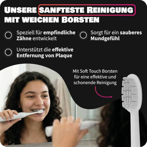 Zahnheld Bürstenkopf Basic Soft 3er Set für Gero G2 & G3, weich, Weiß – Ansicht 3