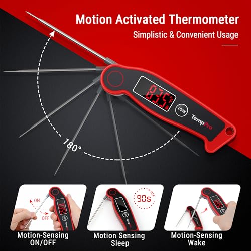 Image of TempPro TP19 Waterproof Digital Meat Thermometer for Grilling with Ambidextrous Backlit & Thermocouple Instant Read Kitchen Cooking Food Thermometer for Candy Oil BBQ Smoker (Previously ThermoPro)