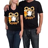 Ghost Couple Outfit,Cute Spooky Pumpkin Boo Tees,Funny October Halloween Apparel,Party Matching Halloween Tees,Handmade Decorated Tops, Handmade Decorated Tops