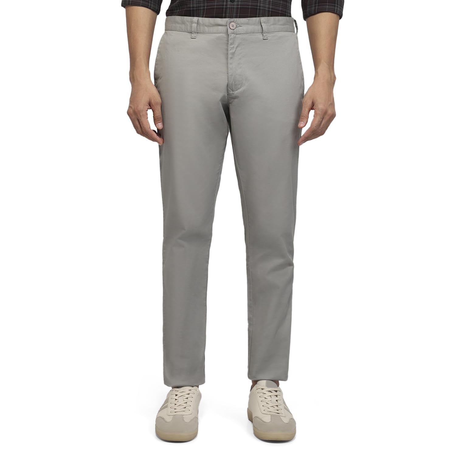 parx Men Low Rise Tapered Fit Solid Pattern Cotton Blend Flat Front Casual Trouser-picture-21