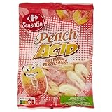 CARREFOUR SENSATION – Bonbons Acidulés Pêche Gourmande, Plaisir Fruité Intense (Sachet 250g) - lot de 4 - Vendu par Lot