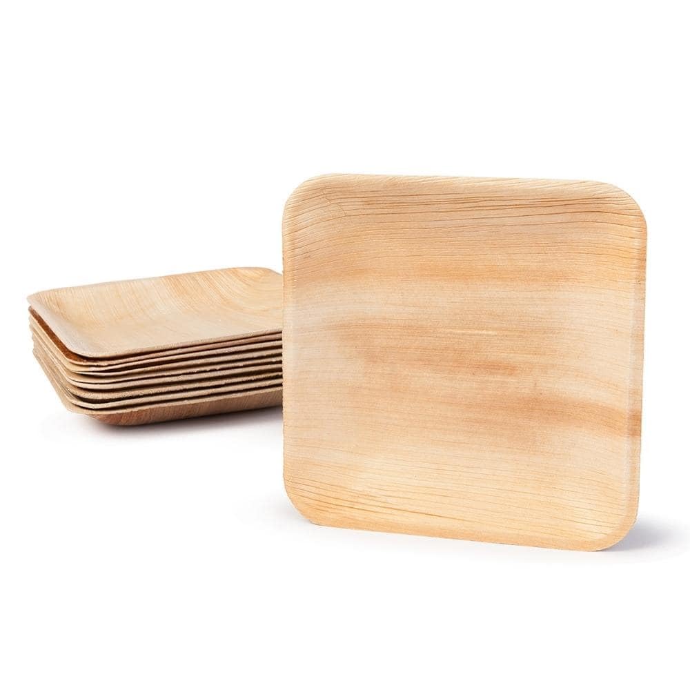 Waipur Bio Palmblad Borden – 200x Vierkant Bord 25x25cm - Composteerbaar Eersteklas Wegwerp Servies - Milieuvriendelijke Wegwerpborden - Palmblad Servies