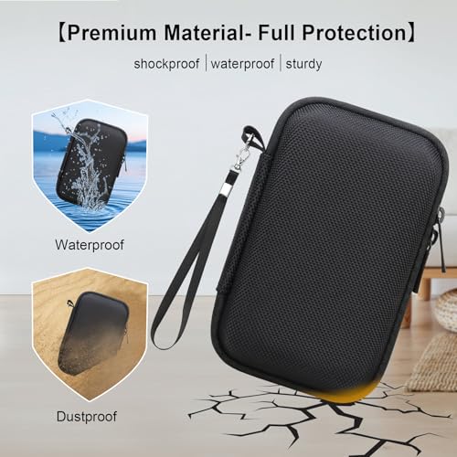 Image of Elonbo Camera Carrying Case for Kodak PIXPRO WPZ2 Waterproof Digital Camera | Camera Carrying Case, Hard Bag, with Mesh Pocket Wrist Strap Double Zipper, for Vlogging, Travel Protective Storage, Black
