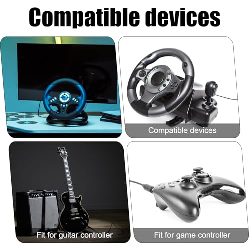 Image of XIHIRCD USB Breakaway Cable, USB Breakaway Cord Replacement for Logitech G920 G923 G27 G29 Driving Force Xbox 360 Controller Thrustmaster Ferrari 458 Spider Racing Wheel Cord (Grey)