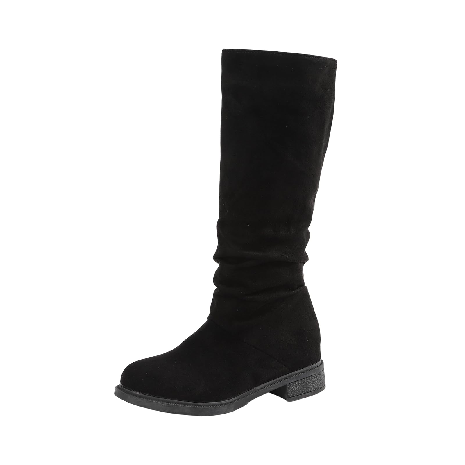 Womens Knee Boots Black Suede Boots Fall Boots Warm Comfortable