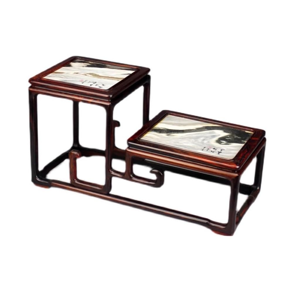 ZENY896V Home Chinese Antique Style High Low Combination Bonsai Base, Acid Branch Wood Plant Display Stand Decor