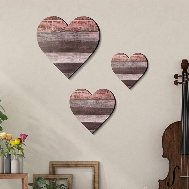 Décoration murale en bois cœur pour chambre à coucher chic - 2