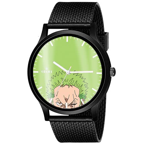 AROA Watch New Watch for Men Roronoa Zoro Black Metal Type Rubber Analog Watch Green Dial for Men Stylish Watch for Boys (B0BZ43PPT4) Amazon Price History, Amazon Price Tracker