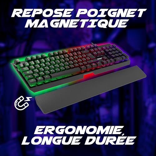 AKUMA Shonen K02 Clavier Gamer AZERTY Français 105 Touches Filaire USB, Rétro-Éclairage LED RGB - PROGRAMMABLE-Repose Poignet MAGNETIQUE 26 Touches Anti-ghosting - Clavier Gaming pour PC/PS4/PS5 – Image 6