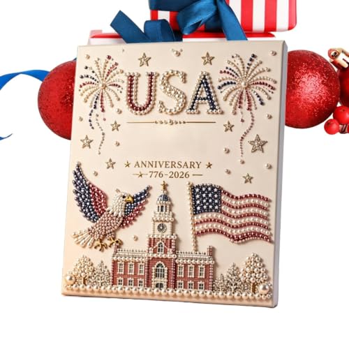 Kits de pintura de perlas conmemorativo 1776-2026, un regalo patriótico para familiares