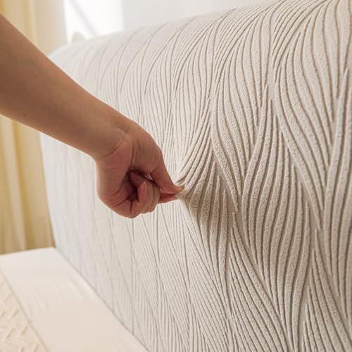 Image of HOMETHREADS Stretchable Lycra /Velvet Headboard Cover | Soft, Dust-Proof & Wrinkle-Resistant Bed Back Protector | Fits Leather, Wooden & Fabric Bedsides | for 6ft to 6.5ft Beds (Light Grey, 172x65cm)