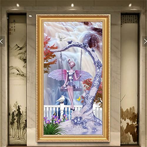 Broderie diamant Fille avec des ailes Tinnoon grand format 60x180cm