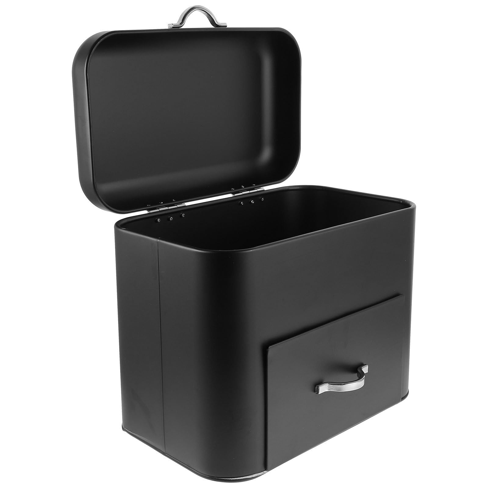 Caja de Pan de Mesa Porta Pan para Encimera de Cocina Hierro Negra Gran Capacidad para Cocina y Cafeterías Organizador de Almacenamiento