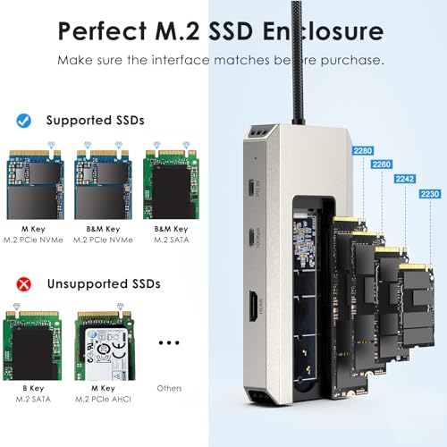 WAVLINK 8 in 1 USB C Hub with M.2 NVMe/SATA SSD Enclosure WL-UHP3420 の商品画像 4