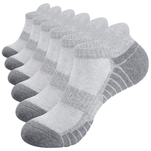 Image of TANSTC Athletic Running Ankle Socks,6Pairs Cushioned Low Cut Anti-Blister Tab Sports Sock Men Women