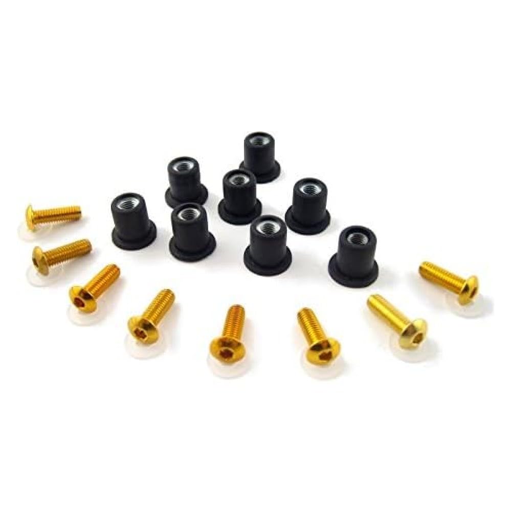 Puig Yellow Anodized Screen Screw Set With Silentblocks