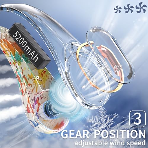 FrSara Ventilador de pescoço, ventilador portátil, vento forte, ajustável, resfriamento de 360°, sup