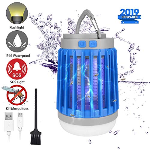 Bug Zapper Outdoor Camping Lantern LED Flashlight - 3-in-1 Portable IPX7 Waterproof...