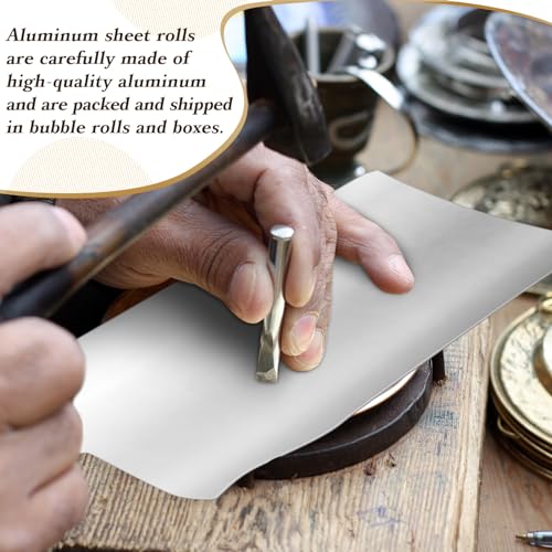 Yaocom Aluminum Metal Crafts DIY Foil Roll 12 Inch x 20 ft 0.05 mm Thick for Art Project Aluminum Flashing Roll Wide Sheet Multipurpose Metal Sheets(Silver) - Image 7