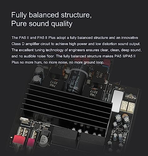 Image of KGUSS Topping PA5 II Plus Power Amplifier 140W x 2 Class D Fully Balanced AMP TRS /RCA Input 12V Trigger Stereo Home Audio Amplifier(Black)
