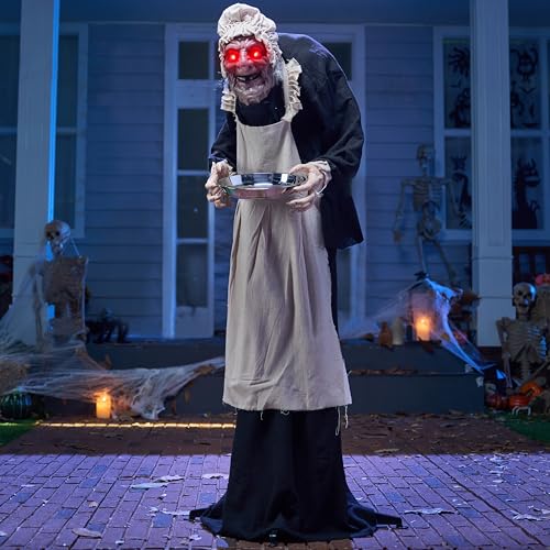 5ft-Halloween-Animatronics-Decorations-Standing-Zombie-Maid-with-Hat-Light-up-Eyes-and-Scary-Sound-Activated-Prop-Scary-Hunchbacked-Witch-Decor-for-Haunted-House-IndoorOutdoor-Yard-Lawn