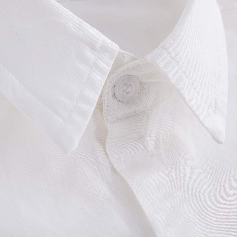 Spring&Gege Chicos Uniforme Manga Corta Abotonar Camisa para Niño (3-14Años)