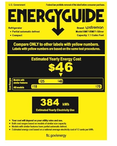 Upstreman 7.1 Cu.Ft Refrigerator with Bottom Freezer, Apartment Fridge with Freezer, Energy-efficient, Large Capacity, Adjustable Thermostat, Refrigerator for Apartment, Kitchen, Dorm(BM71)