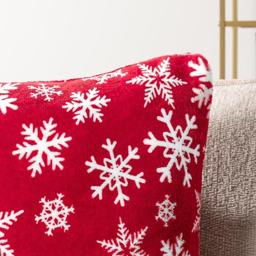 Paviliaholidaythrowpillowcovers18x18setof2decorativepillowcasesbedsofacouchchristmaswinteraccentdecorcushionbedroomlivingroomvelvetsquareeuroshamcoverssnowflakered  Urban Country Home Decor Pavilia holiday throw pillow covers 18×18 set of 2 decorative pillow cases bed sofa couch christmas winter accent decor cushion bedroom living room velvet square euro sham covers snowflake red  urban country home decor