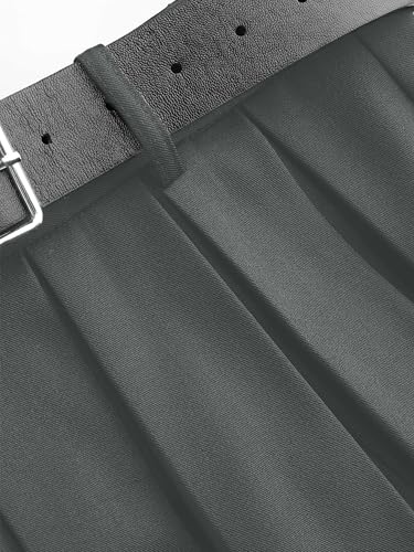 CIDER Pleated Skirts for Women Mini Skirts Solid with Belt Mid Waist A Line Short Skirt Pleated Cheerleader Skirt4