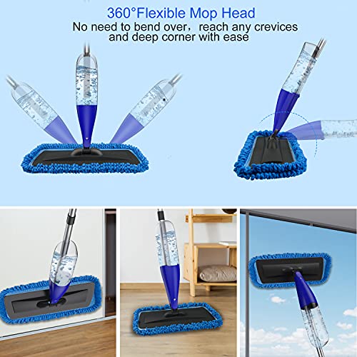 image for Spray Mop for Floor Cleaning with 3pcs Washable Pads - CLDREAM 800 ml 